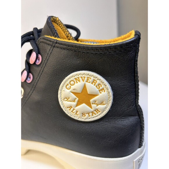 Converse Women's Chuck Taylor Lugged Hi Black leather & Gore-Tex Boots Size 9.5 - Picture 5 of 9